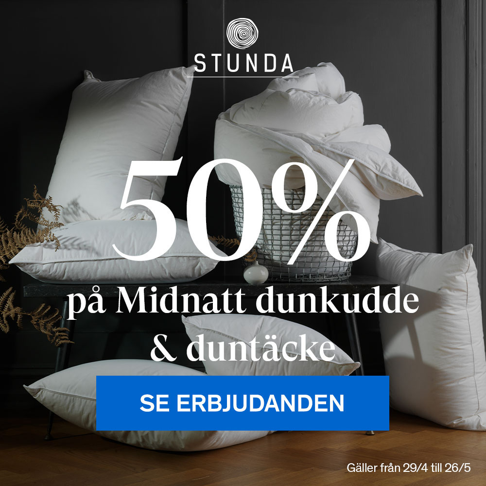 50% på Midnatt dunkudde & duntäcke.